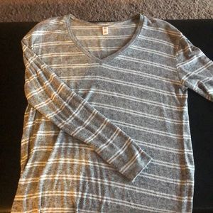 BP OVERSIZED STRIPED GREY AND WHITE SWEATER